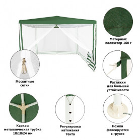 Садовый тент шатер 1036, Green Glade