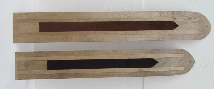 Лыжи Зима (береза, осина 220мм), длина 135 см, с камусом 70 мм