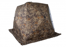 Палатка зимняя КУБ 3 камуфляж (трехслойная) с выводом под трубу